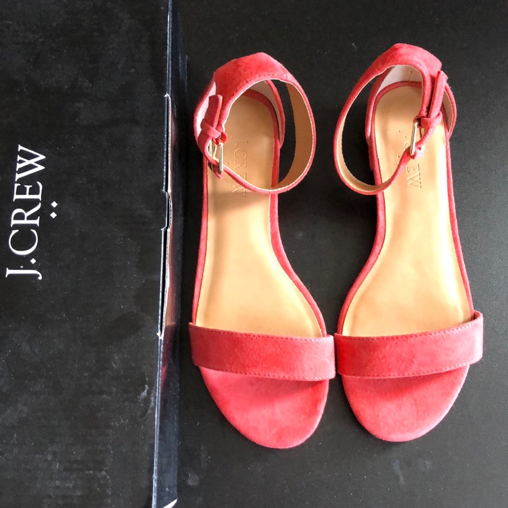 J.Crew Factory - suede sandal / warm cerise